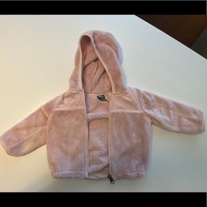 North face pink fleece jacket 6-12 month